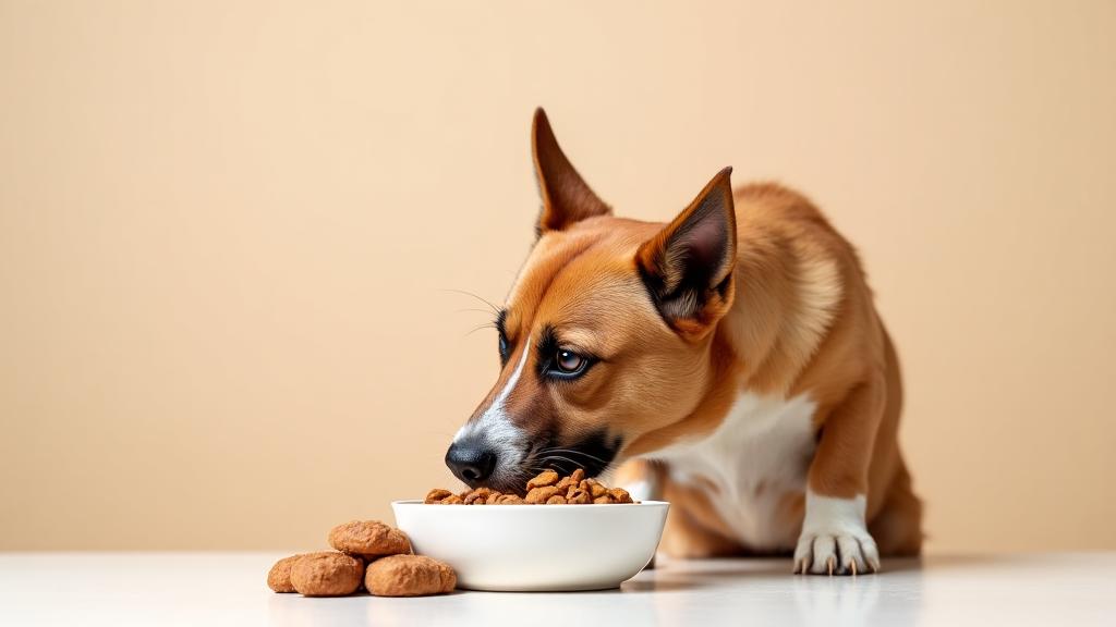 Dog Eating Cat Food