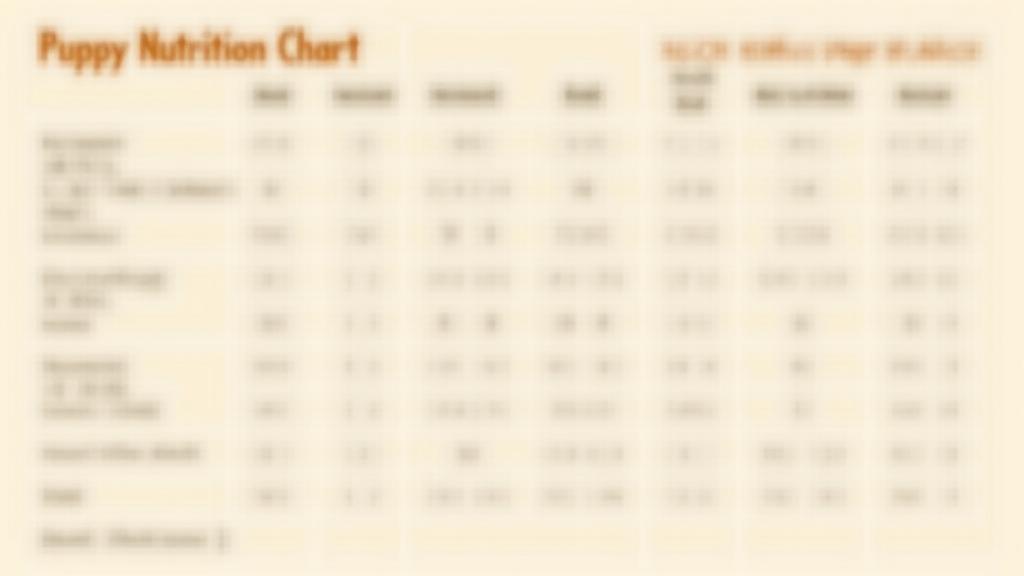 Puppy Nutrition Chart