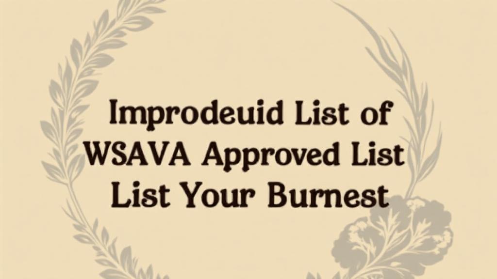 Wsava Approved Dog Food List